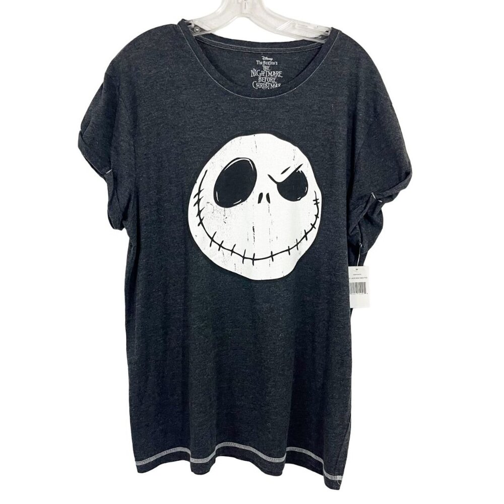 NEW The Nightmare Before Christmas Jack Big Face Tee Rolled Cuff - Women's XL